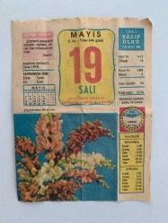 19 Mayıs 1992 Ülkü Takvimi Yaprağı Kf