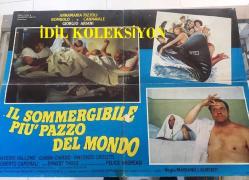 Çılgın Denizaltı, ORİJİNAL İTALYANCA SİNEMA AFİŞİ - IL SOMMERGIBLE PIU' PAZZO DEL MONDOE, 1982, FİLM AFİŞİ / POSTERİ - BÜYÜK BOY - ORİJİNAL - 66 X 47 cm EBADINDA - Original Turkish Big Size Movie Poster - Mariano Laurenti, Anna Maria Rizzoli, Bombolo, Enzo Cannavale, Giorgio Ariani, Saverio Vallone, Gianni Ciardo, Vincenzo Crocitti, Roberto Caporali, Ernst Thole, Felice Andreasi, Sergio Di Pinto, Roberta Spagnoli, Guido Nicheli, Franca Mantelli