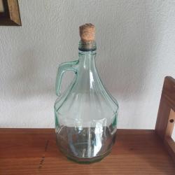 İtalyan ,Damgalı Cam Şişe ,Tescilli Kulplu Tasarim,Vetreia Empoli marka, 2 lt