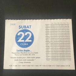 Efemera - 22 ŞUBAT 2008 -TAKVİM YAPRAĞI-DOĞUM GÜNÜ HEDİYESİ-KUVEYT TÜRK TAKVİMİ,PEYGAMBERİMİZ VEDA HACCI İÇİN HAREKET ETTİ 632,AYDINLIĞA KOŞMAK,GÜZEL AHLAK,AİLE HAYATIMIZ - kitantik - kitaLog