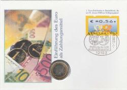 ALMANYA 2002 YILI 1 EURO DAMGALI PULLU İLKGÜN ZARFINDA ÇİL(İ-11)