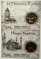 T.C. İSTANBUL KIZ KULESİ VE AYASOFYA HATIRA MADALYON(İ-5)