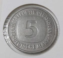 1979-F ALMANYA 5 MARK ORİJİNAL BAKIR-NİKEL ALAŞIMI NADİR HARFLISI MADENİ PARASI Ö2ÇÇÇ1R NADİR