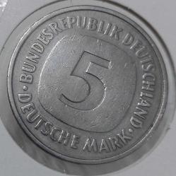 1979-F ALMANYA 5 MARK ORİJİNAL BAKIR-NİKEL ALAŞIMI NADİR HARFLISI MADENİ PARASI Ö2ÇÇÇ1R NADİR