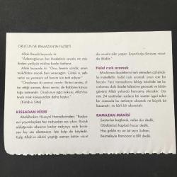 1 EYLÜL  2008-TAKVİM YAPRAĞI-DOĞUM GÜNÜ HEDİYESİ-KUVEYT TÜRK TAKVİMİ,RAMAZANIN BAŞLANGICI,ORUCUN VE RAMAZANIN FAZİLETİ,KISSADAN HİSSE,HELAL RIZIK ARAMAK,RAMAZAN MANİSİ