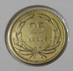 1955 PİRİNÇ 25 KURUŞ ORİJİNAL MADENİ PARA ÇİLL 1A1RR1A ÇİL'İ PEK ÇIKMAZ