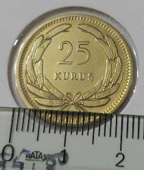 1956 PİRİNÇ 25 KURUŞ ORİJİNAL MADENİ PARA ÇİLL 2G1R1AA ÇİLİ PEK BULUNMAZ