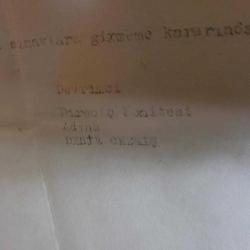 BİZZAT DENİZ GEZMİŞ TARAFINDAN DAKTİLO İLE YAZILMIŞ BİLDİRİ. NADİR ÖTESİ.