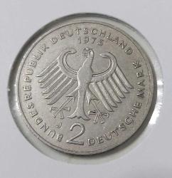 1975-J BATI ALMANYA DEUTSCHE 2 MARK ORİJİNAL MADENİ PARASI ÇİLALTI ĞĞĞ2R2 ÇOK NADİR