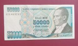7 7 Emisyon 1 Tertip 50000 Lira J 21 seri
