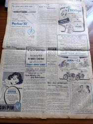 Yeni İstanbul Gazetesi - 20 Haziran 1952 - Esir Şehrin İnsanları Yazan Nureddin Demir  (Kemal Tahir) Yazı Dizisi - İsveç Ana'anevi Tarafsızlık Siyasetinden Vazgeçmek Üzere - Askere Alınan Maden İşçileri Ocaklarında Çalışabilecekler - Irak'la Ürdün Birleşme Yolunda - Türk Makamları İzin Vermediği İçin Fransız Heyeti Ağrı Dağına Cikamayacak - CHP'nin Gayrimenkullerini Elden Çıkarması Önlenecek - Cumhurbaşkanı Celal Bayar Yunanistan'a Yavuz Kruvazöriyle Gidecek - Medrano Sirki Dün Geldi - Cemal Reşit Rey'in Paris'teki Konseri Münasebetiyle - Kadir Gecesi - Baydar Derler - Alman Oto Yarışçısı Herman Lang - İsrail Almanya İle Görüşecek - Adana'da Borsa Başkanı Mustafa Şengül Öldürüldü - Bugün Nazilli'de Pamuk Eksperleri Kursu Açılıyor - Bir Katibe Seçerken Karakterine Dikkat Edin - Kıbrıs Türkleri Arasında Yazan Fikret Adil Yazı Dizisi - Ankara İstanbul İzmir Radyosu Programı - Ramazanlık Köşe Yazısı - Prestige Düdüklü Tencereleri - Parker 51 Dolmakalemi - Jawa Motosikletleri - Gripin
