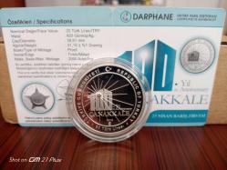 23 Nisan 100.Yıl Çanakkale Barış Zirvesi Gümüş Hatıra Para Çil Sertifikalı 2015