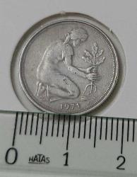 1971-F BATI ALMANYA DEUTSCHE 50 PFENNİG ORİJİNAL MADENİ PARASI NADİR HARFLİSİ ÇOK ÇOK TEMİZ Ş2WW3Q4 ÇOK NADİR