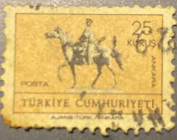 Mektup Zarfından Kesilmiş  / Postadan Geçmiş Pul Filateli - Damgalı - ATLI ATATÜRK ANKARA, 25 KURUŞ - Türkiye Cumhuriyeti