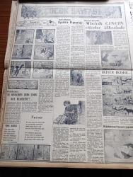 Yeni İstanbul Gazetesi - 24 Haziran 1955 - Ankara Kıbrıs Hadisesini Dikkatle Takip Ediyor - Selim Sarper Molotov'la Yemek Yedi - Bakkallarda Bugün Şeker Satışı Başlıyor - Amerika'nın Verdiği 32 Milyon Dolarlık Malzeme - Sadık Aldoğan Dün Ankara'da Tevkif Edildi - Wimbledon Tenis Turnuvası - Akış Dergisinden Cüneyt Arcayürek Mahkum Oldu - Cumhurreisi Celal Bayar Adana'dan Ankara'ya Döndü - Huzur Hasreti Yazan Mehmet Davaz Yazı Dizisi - Bedri Alogan - Manevi Silahlanmanın Gayesi Komünizme Bir Cevaptır - Adnan Menderes Vali Fahrettin Kerim Gökay İle Görüştü - Amerika Yeni Tip Bir Atom Bombası Yapmış - 40. Resmi Turizm Toplantısı - Yaz Yağmuru Yazan Ahmet Hamdi Tanpınar Yazı Dizisi - Mehtap Şarkısı Cinayetleri Yazan Francis Didelot Yazı Dizisi - Kabus Ve Efsane Hayvanları Sahiden Yaşıyorlar Mı - Hasene Ilgaz - Çocuk Sayfası - Çinçin'in Serüvenleri - Karakedi Kumpanyası'nın Yeni Serüvenleri - Milli Takımımız İtalya Maçı İçin Çok İyi Hazırlanmıştır - Fenerbahçe Atletizm Bayramı - Gripin