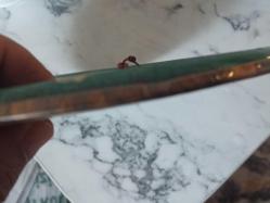 ESKİLERDEN RETRO İKİ ADET ÇİFT KATMANLI ARKA ÖN GEÇGEÇLİ TENEKE ÜZERİNE BASKI RESİM DUVAR TABAKLARI