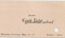 Kartvizit: Cemil Refet, Avukat