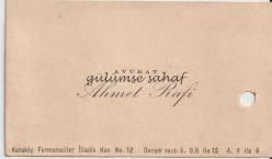 Kartvizit: Avukat Ahmet Rafi, Karaköy Fermeneciler İliadis Han