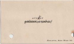 Kartvizit: Avukat Ahmet Cemal, Galata Ada Han