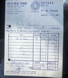 Hülya Bilgi Yargıç Menba Suyu Pazarlama Fatura