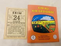 24 Ekim 1971 hediyelik orijinal Mevlana takvim yaprağı (Cin Ali kitabı hediyeli:)