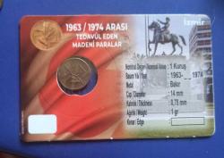 1969 yılı Tedavül bronz 1 kuruş Kendi Özel Tanıtım kitinde
