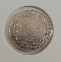 5 MEHMED REŞAD 10 KURUŞ 1327/7 KOSTANTİNİYE GÜMÜŞ ***RRR***ÇOK ÇOK NADİR