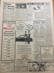 YENİ SABAH GAZETESİ  22 HAZİRAN 1962 YIL :25 SAYI :8359---Gürsel Hükümeti Kurma Görevini Yine İnönü 'ye Verdi --İşçiler 4 lidere birer ikaz mektubu  yolladı --Ticaret Odası Fırıncıları Haksız Buluyor --Polis 67 Kabadayıyı  Emniyette Topladı --Başkanlık sırası bizde diyen AP 'liler  CHP 'ye  koalisyon  teklif ediyor --Bölükbaşı Millet Partisinin İstanbul Teşkilatını Kurdu --Özdilekler  damat  teklifini  reddetti --Randevu  sermayeleri  ile  kaçtı fakat  gelini  ayakta yakalandı ---Buhran Buhran Üstüne :Siyavuşgil --Operanın ikmali için 50 milyon lira lazım --İtalyanlar için boşanma bir dramdır ---Kübalılar  Newyork ta  karışıklıklar  çıkardı --Basri ,Kadri ,Şükrü ,Ergun  ve Bülent Satış Listesine Konuldu --600. yıl Kırkpınar Güreşleri Başlıyor --Tarık ,Galatasaray la  anlaştı  amma --Galatasaray  ,Beşiktaş 'la Berabere Kaldı --Koyu Beşiktaşlı :Apkaryanlar --