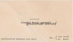 Kartvizit: Avukat Ahmed Raif Serez, Asikürazione Generali Han