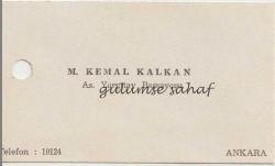 Kartvizit: M. Kemal Kalkan, As. Yargıtay Başsavcısı, Ankara