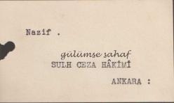 Kartvizit: Nazif, Sulh Ceza Hakimi, Ankara
