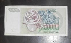 Yogoslavya 50 bin dinar elon maskın çocukluğu potreli