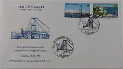 1973 BOĞAZİÇİ KÖPRÜSÜ'NÜN AÇILIŞI FDC İLK GÜN ZARFI ZZ2BB NADİRDİR