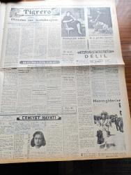 Halkçı Gazetesi - 3 Ağustos 1954 - Seçimlerden Beri Demokrat Parti İktidarının Tuttuğu Yol - Yugoslav Hava Komutanı Geldi - Belgin Doruk Fotoğrafı - Başbakan Adnan Menderes'in Gazetecilere Ziyafeti - Yugoslav Hava Kuvvetli Komutanı Ulepiç Zenko Geldi - İngiliz İdaresi Kıbrıs'ta Tahrikleri Önleyici Yeni Tedbirler Alıyor - Çetin Altan Köşe Yazısı - Evliya Çelebi Gibi Yazan Muhtar Enata - Mösyö Lökok Yazan Emile Gaborian Yazı Dizisi - Halkçı'nım Resimli Romanı Aşk Yakutu Çizgi Roman - Bir Günde Üç Irz Tecavüzü - Kral Faysal Ürdün'e Gidiyor - Meşrutiyet Devri Ve Sonrası Yazan Hüseyin Cahit Yalçın Yazı Dizisi - Marilyn Monroe Hayatımın Hikayesi Yazı Dizisi - Brezilya'nın Bakir Ormanlarında Tigrero Yazan Sasha Siemel - Arşak Palabıyıkyan Evlendi - Halkçı'nın Küçük İlanları - Cemiyet Hayatı - Hacca Gidenler - Sinemalar - NATO Sulh Sergisi İzmit'te Büyük Alaka Gördü - Süngerle Bayıltılan Boksör Hazel - Cemal Saltık - İngiliz Film Yıldızı Valerie Jene - Berta Margarin - Fenerbahçe