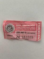 Efemera - Eskişehir Eboi Otobüs Yolcu Bileti 1990&rsquo;lı Yıllar KF - kitantik - kitaLog