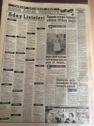 YENİ SABAH GAZETESİ  26 EYLÜL 1961  YIL :24  SAYI :8095---CHP ve AP liderleri  kampanyayı  açtı --İnönü ilk  konuşmasını dün Malatya da  yaptı --YTP ne  göre  bütün  rejim  meseleleri  halledilmiş  --Uçak kazası  kurbanlarından  biri defnedildi --Ragıp  Gümüşpala ,Afyon  Eskişehir  ve Kütahya  da Konuştu --YTP ne  göre bütün rejim  meseleleri  halledilmiş --Un stoku  yapan  fırıncılar örfi  idareyi  verilecek --Seçim Beyannameleri :Siyavuşgil ---Amerikan  Altıncı Filosu  Limanımızda ---Egenin  siyasi tutumu  yalnız tütüne bağlı --Niğde CKMP Kadınlar Kolu Başkanı  Genç  ve Güzel Bir Hemşire ---Sophia Loren erkekli  kadın  arasındaki  eşitliğe  inanmıyor --Don Juan Carlos  aşk  evlenmesi  yapıyor --Güney Kore Milli Maç Teklif  Etti --Güreşçiler  kilolarını  perhizle  düşürecekler --Nedim 'in  cezası  dün  tasdik  edildi --