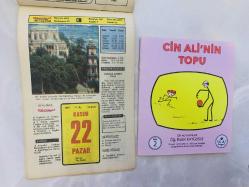 22 Kasım 1981 hediyelik orijinal Hürriyet takvim yaprağı (Cin Ali kitabı hediyeli:)