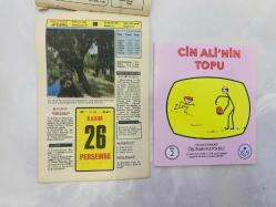 26 Kasım 1981 hediyelik orijinal Hürriyet takvim yaprağı (Cin Ali kitabı hediyeli:)