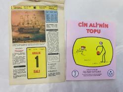 1 Aralık 1981 hediyelik orijinal Hürriyet takvim yaprağı (Cin Ali kitabı hediyeli:)