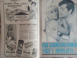 Pazar Haftalık Aktüalite Sinema Tiyatro Müzik ve Magazin Dergisi - 1 Temmuz 1967 - Sayı:562 - Ajda Pekkan - Sezer Güvenirgil - Zeynep Aksu Cüneyt Arkın'la Oynuyor - Aşk Sahneleri Tamer Yiğit'i Zayıflattı - Başa Gelen Çekilir Diyor - Gönül Yazar - Ajda Pekkan sinemayı Unuttu - Sinema Haberleri - Birsen Ayda - Tanju Gürsu - Nevin Nural - Erol Solak - Ünsel Aybek - Suzan Avcı, Kapıcısı ile Kavga Etti - Hanımlar Sizin İçin - Zeynep Berk - Tanju Korel - Yeşilçam'da Yeni Bir İsim - Sezer Güvenirgil'e Sessiz Boykot! fotoğraf ve haberi - Tam Takım Dergi