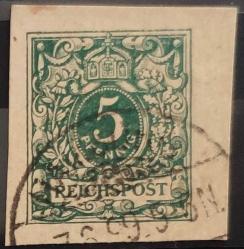 +++ ALMANYA REICH  ZARF-ANTİYE     1890    5P      - DAMGALI , HALİYLE
