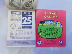 25 Eylül 1982 hediyelik orijinal Ülker takvim yaprağı (Cin Ali kitabı hediyeli:)