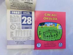 28 Eylül 1982 hediyelik orijinal Ülker takvim yaprağı (Cin Ali kitabı hediyeli:)