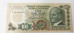 1970 Yıllarında Basılan Cumhuriyet Dönemi Koleksiyonluk Yüz Türk Lirası