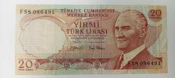 1970 Yıllarında Basılan Cumhuriyet Dönemi Koleksiyonluk Yirmi Türk Lirası