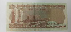 1970 Yıllarında Basılan Cumhuriyet Dönemi Koleksiyonluk Yirmi Türk Lirası