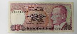 1970 Yıllarında Basılan Cumhuriyet Dönemi Koleksiyonluk 100 Türk Lirası