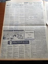 Ulus Gazetesi - 26 Ekim 1953 - Nihat Erim - CHP Meclisi Bir Tebliğ Yayınladı - CHP Meclisi Müdafaa Hakkı Tanınmaksızın Açıkça Tecavüze Maruz Bulunuyoruz -  Seyhan Barajının Temel Atma Töreni - Celal Yardımcı'nın Tahsisli Dairesi -  Başbakan Adnan Menderes'in İbretle Okunacak Nutkunun İkinci Kısmı - Güzel Gözlü Yosma Yazan Pierre Decourcelle Yazı Dizisi - Ulus'un Resimli Romanı Silviya İskoçya'da - Namık Zeki Aral - Kızıl Çinliler Kuzey Kore'den Çekilmeyecek - Suriye İle Türkiye Arasındaki İhtilaf - Başbakan Adnan Menderes Adana'da Pek Sinirli Konuşmuştur - Tahtakale'de Uçan Daire Görülmüş - Esnaf Konfederasyonu Kongresi Dün Sona Erdi - General Electric Ampul - Everest'in Fethi Yazan Sir John Hunt Yazı Dizisi - Amerika'nın En Müthiş Banka Soyguncusu Aktör Willie'nin Maceraları Yazı - Baykara'nın Serüvenleri Baykara Firavunlar Çağında - Kaldırım Çiçeği Filmi Büyük Ve Nur Sinemalarında - Cüneyt Gökçer - Nuri Altınok - Mücadelesi Ofluoğlu - Gençlerbirliği Dün Demirspor'u Yendi