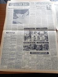 Ulus Gazetesi - 26 Ekim 1953 - Nihat Erim - CHP Meclisi Bir Tebliğ Yayınladı - CHP Meclisi Müdafaa Hakkı Tanınmaksızın Açıkça Tecavüze Maruz Bulunuyoruz -  Seyhan Barajının Temel Atma Töreni - Celal Yardımcı'nın Tahsisli Dairesi -  Başbakan Adnan Menderes'in İbretle Okunacak Nutkunun İkinci Kısmı - Güzel Gözlü Yosma Yazan Pierre Decourcelle Yazı Dizisi - Ulus'un Resimli Romanı Silviya İskoçya'da - Namık Zeki Aral - Kızıl Çinliler Kuzey Kore'den Çekilmeyecek - Suriye İle Türkiye Arasındaki İhtilaf - Başbakan Adnan Menderes Adana'da Pek Sinirli Konuşmuştur - Tahtakale'de Uçan Daire Görülmüş - Esnaf Konfederasyonu Kongresi Dün Sona Erdi - General Electric Ampul - Everest'in Fethi Yazan Sir John Hunt Yazı Dizisi - Amerika'nın En Müthiş Banka Soyguncusu Aktör Willie'nin Maceraları Yazı - Baykara'nın Serüvenleri Baykara Firavunlar Çağında - Kaldırım Çiçeği Filmi Büyük Ve Nur Sinemalarında - Cüneyt Gökçer - Nuri Altınok - Mücadelesi Ofluoğlu - Gençlerbirliği Dün Demirspor'u Yendi