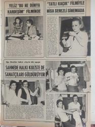 Pazar Haftalık Aktüalite Sinema Tiyatro Müzik ve Magazin Dergisi - 24 Mart 1977 - Sayı:1070 - Brigitte Koch - Canan Candan - Filiz Akın - İlker İnanoğlu - Arabalılar Kervanına Selda Aşkım da Katıldı - Şarkıcı Yeliz ''Bu Ne Dünya Kardeşim'' Filminde - Nisa Serezli Sinemada - Uğur Böcekleri - Şantöz Yaprak Erkeğini Bulursa Sinemayı da Sahneyi de Bırakacak - Sevim Tuna Amerika'daki Kızının Yanına Yerleşecek - Orhan Aksoy - Fatma Girik - Müjde Ar Diskotek Kızı Oldu - Ferhan Şensoy - Mahmut Cevher - Stephane Marianne fotoğraf ve haberi - Dergi Tam Değildir Sadece 10 Sayfası Mevcuttur